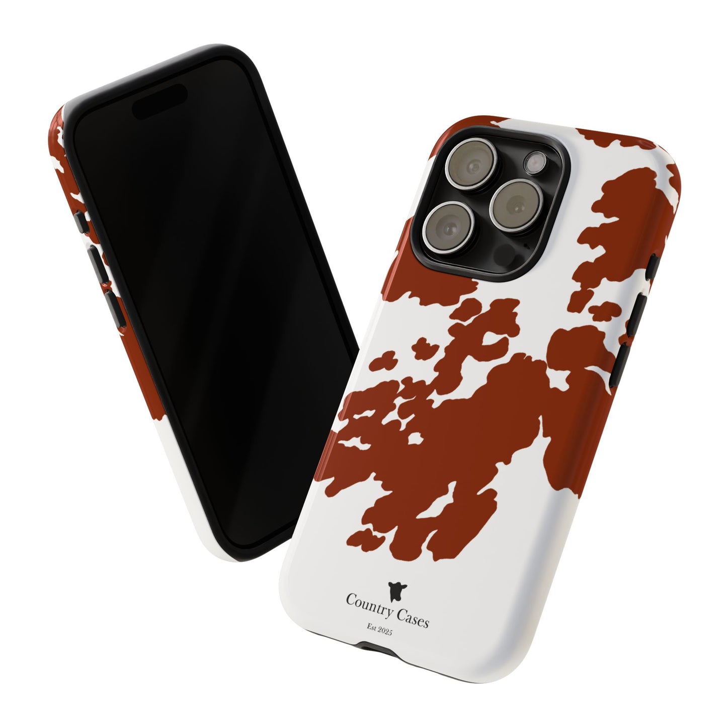 Red and white cow print case