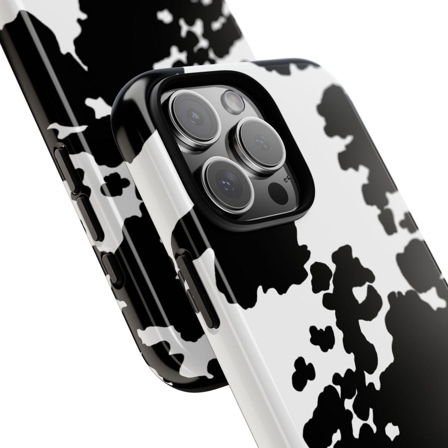 Black and white cow print case