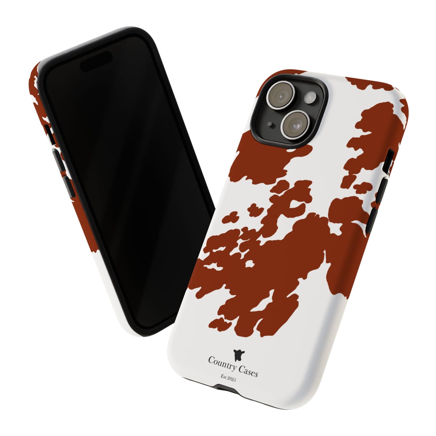 Red and white cow print case