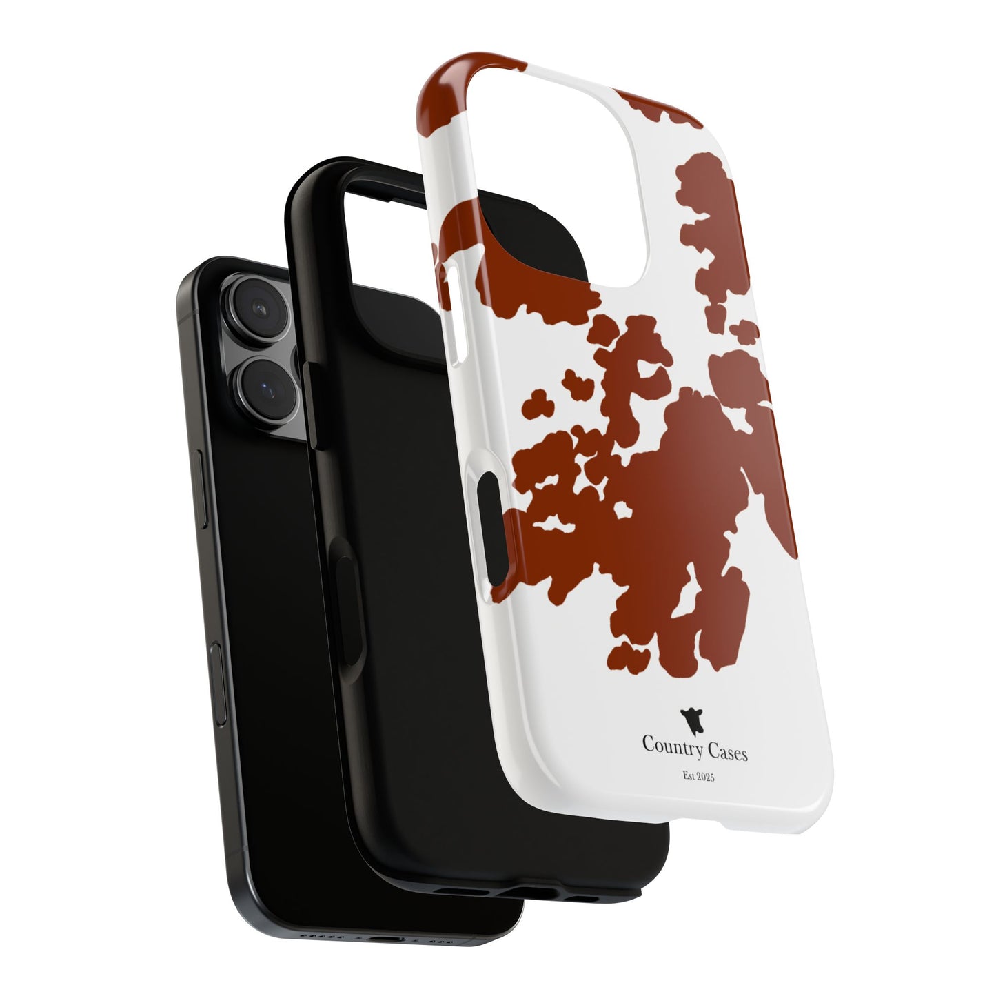 Red and white cow print case