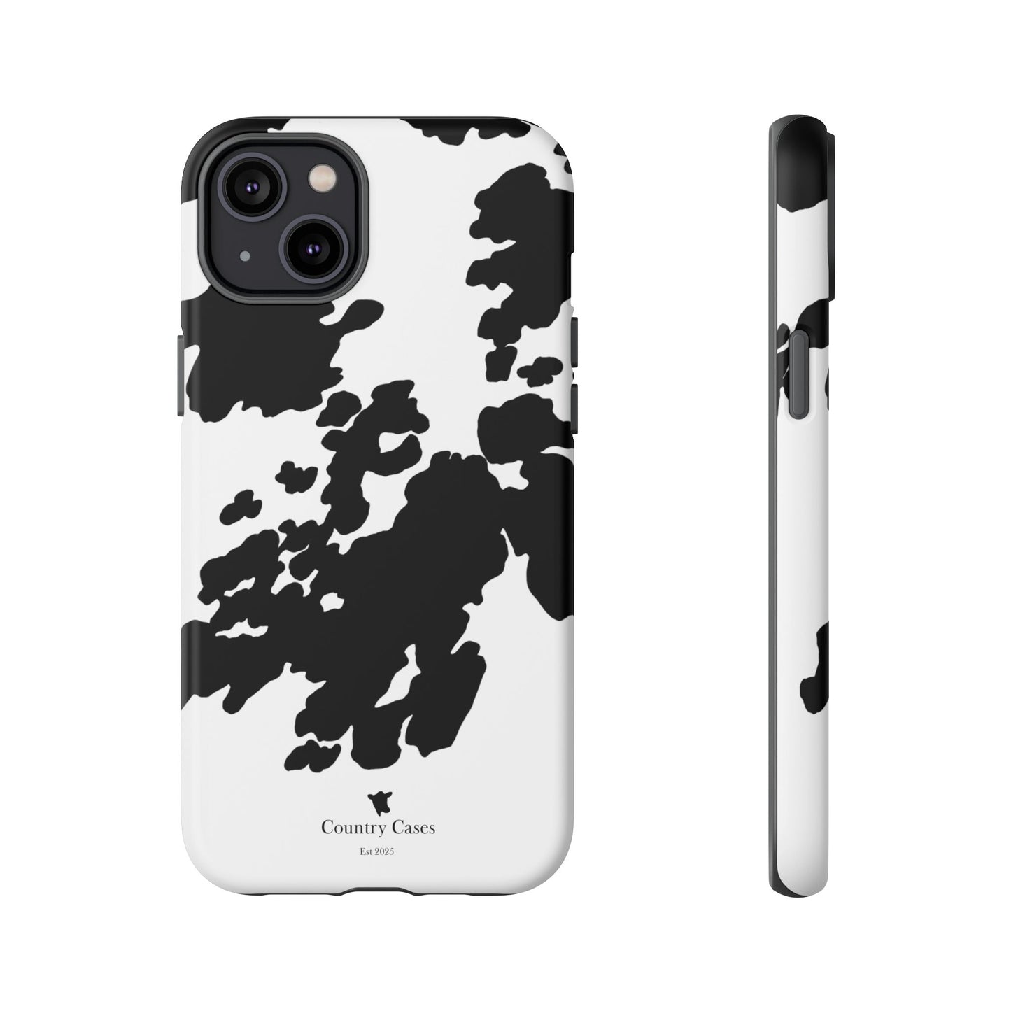 Black and white cow print case