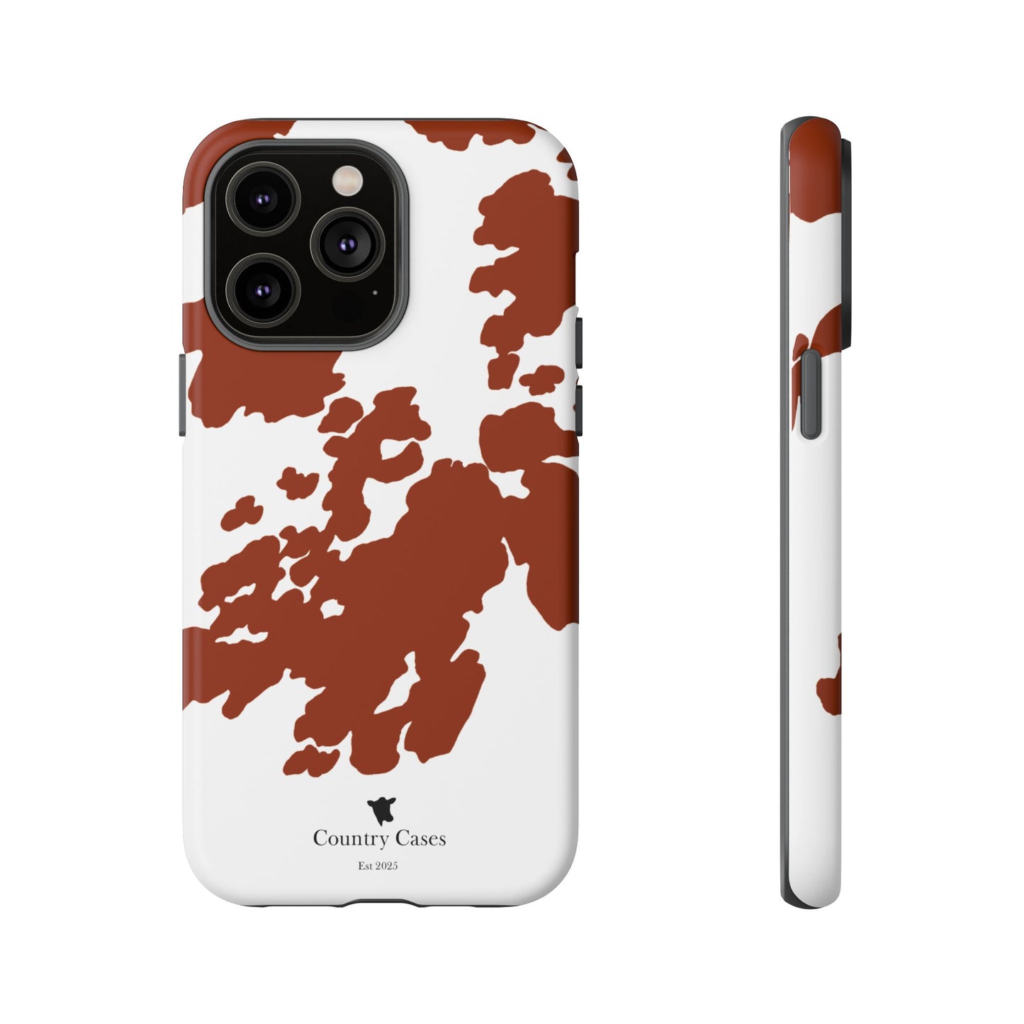 Red and white cow print case