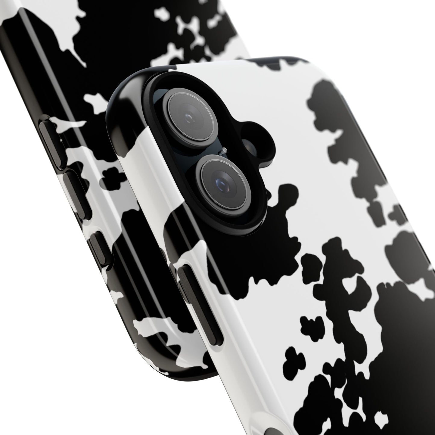 Black and white cow print case