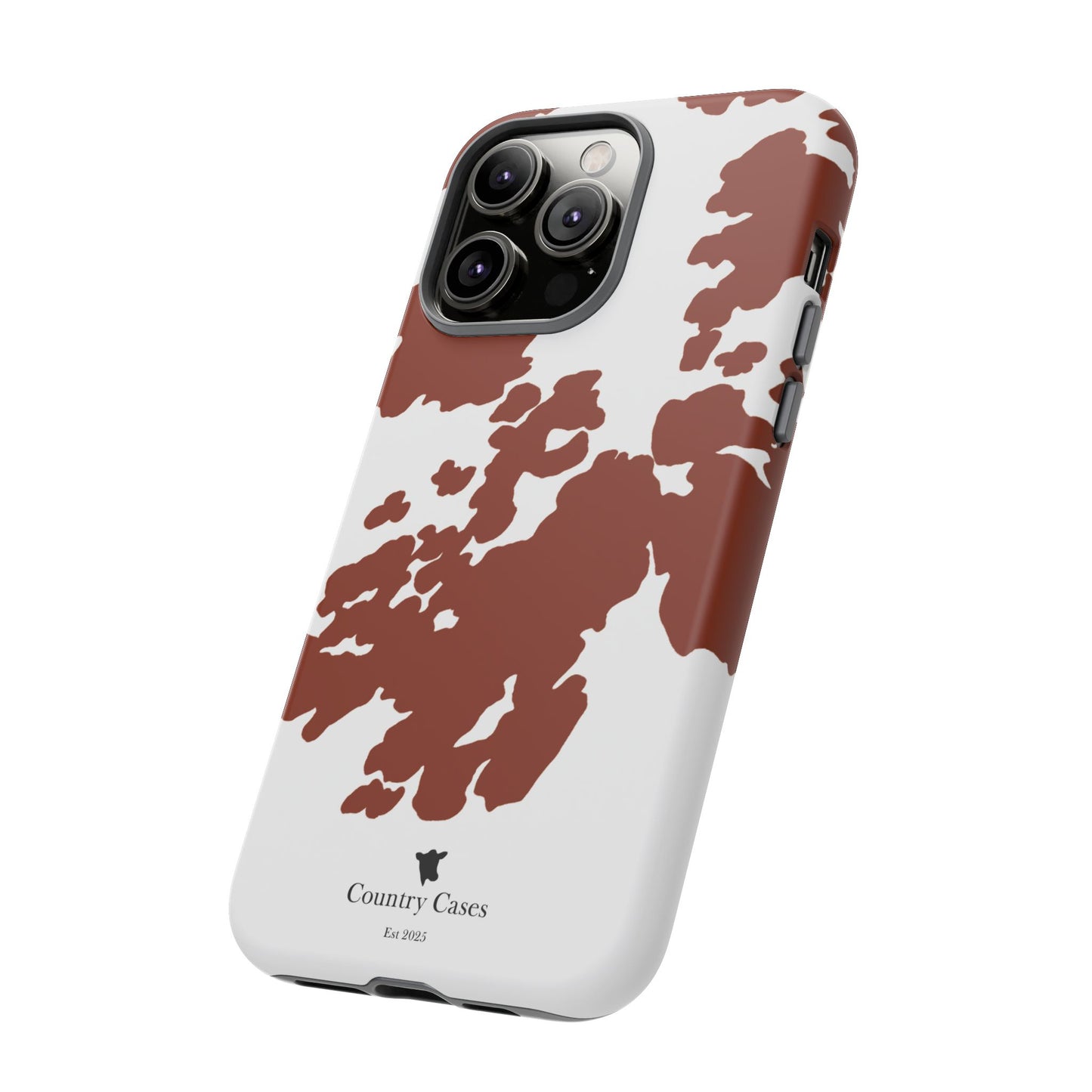 Red and white cow print case