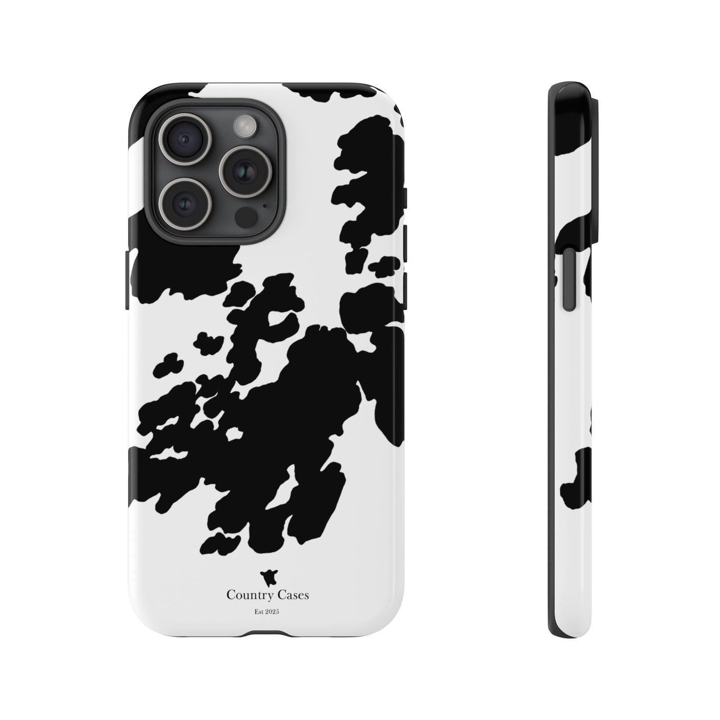 Black and white cow print case