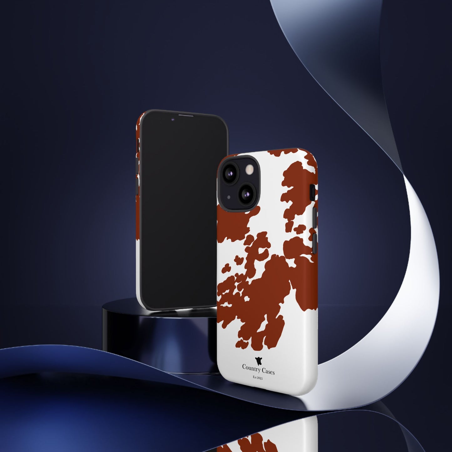 Red and white cow print case