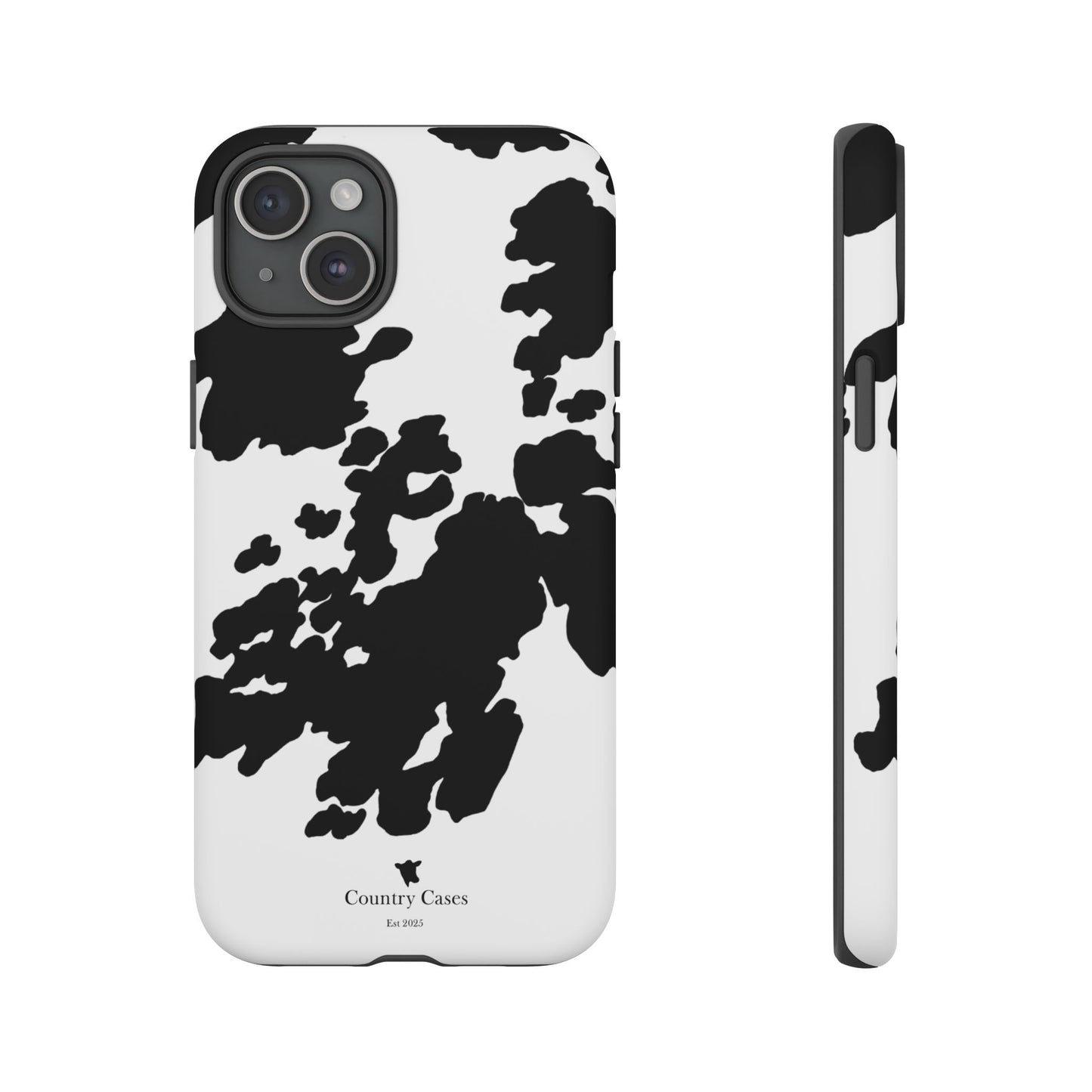 Black and white cow print case