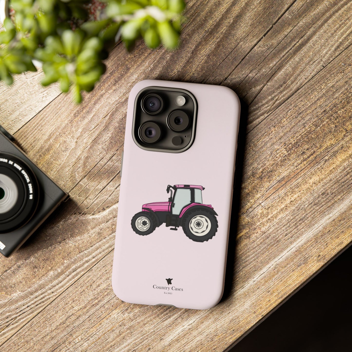 Pink tractor case