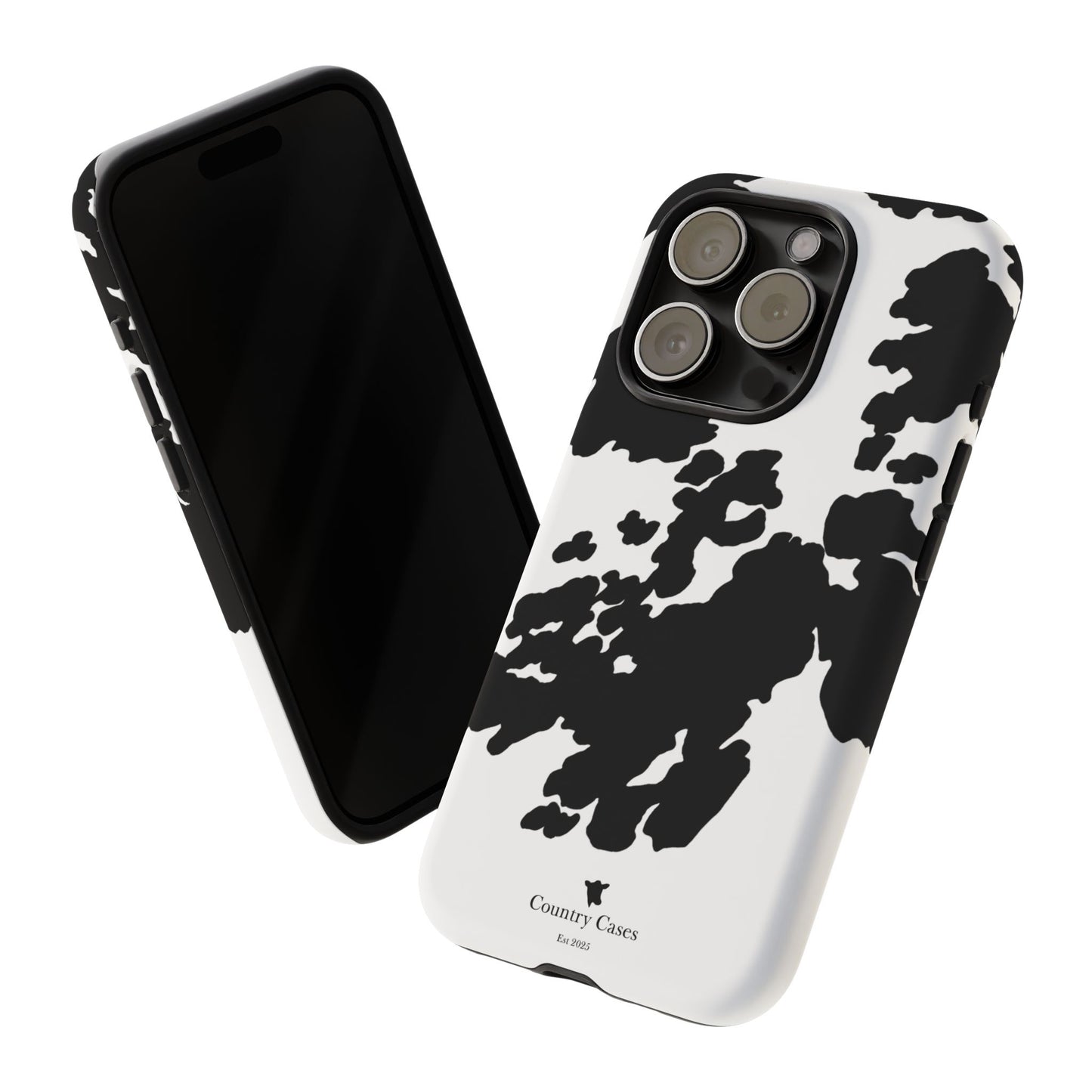 Black and white cow print case