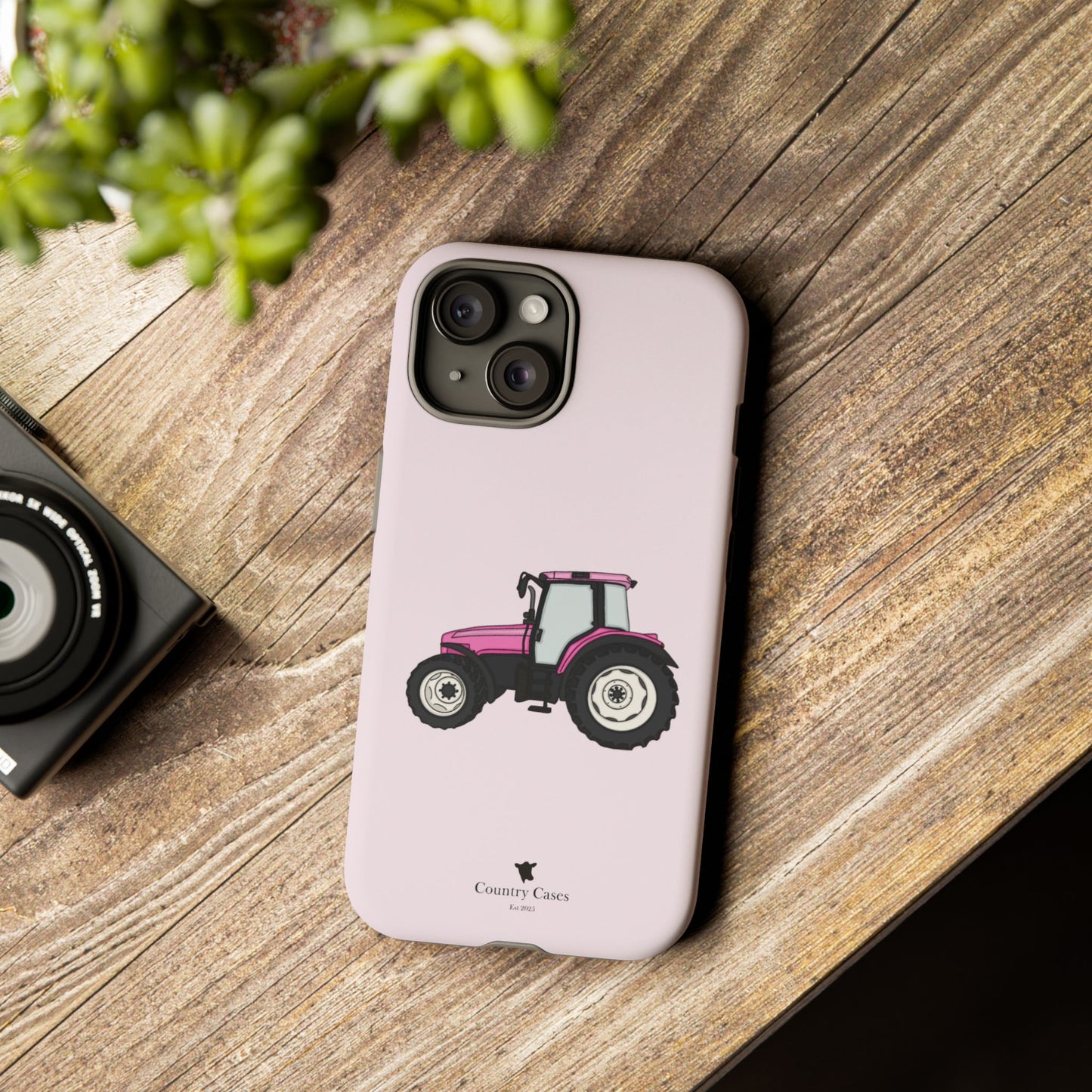 Pink tractor case