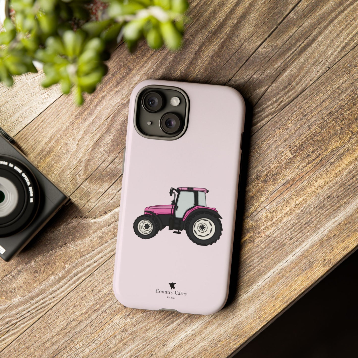 Pink tractor case