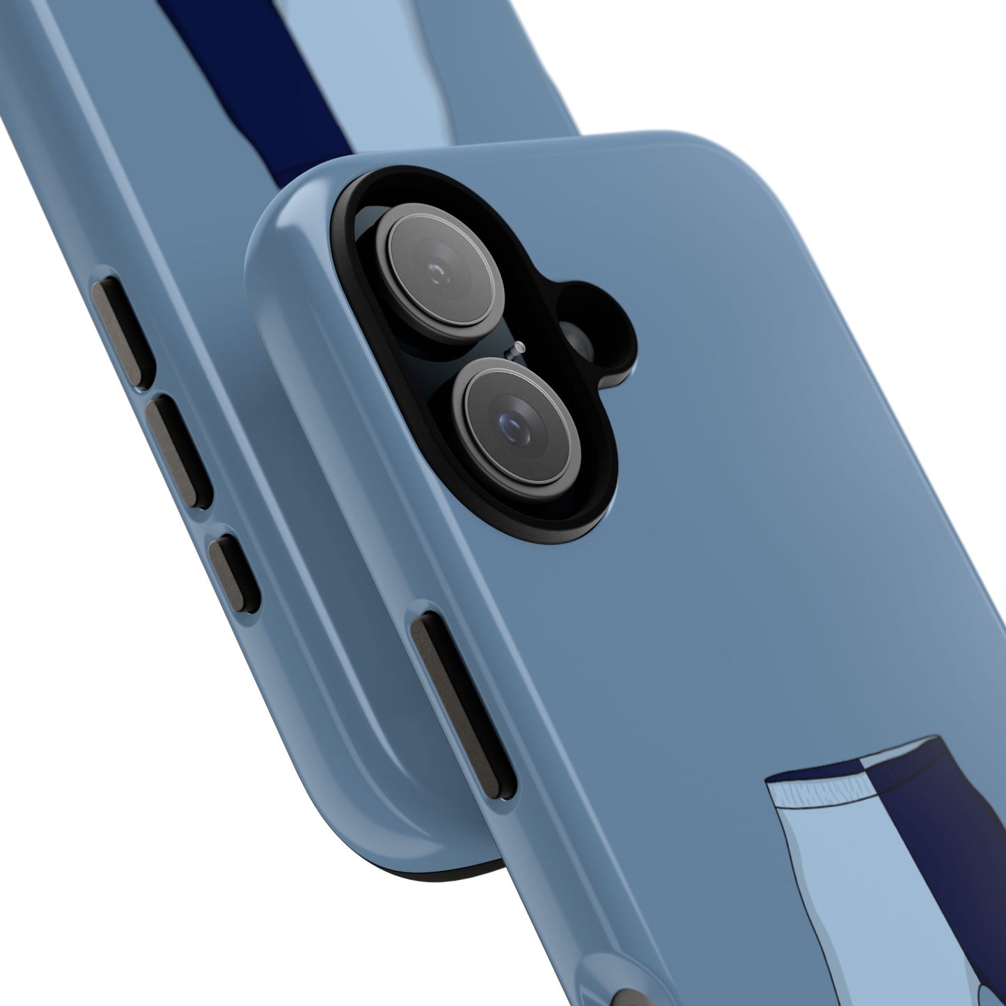 Blue two toned shorts case