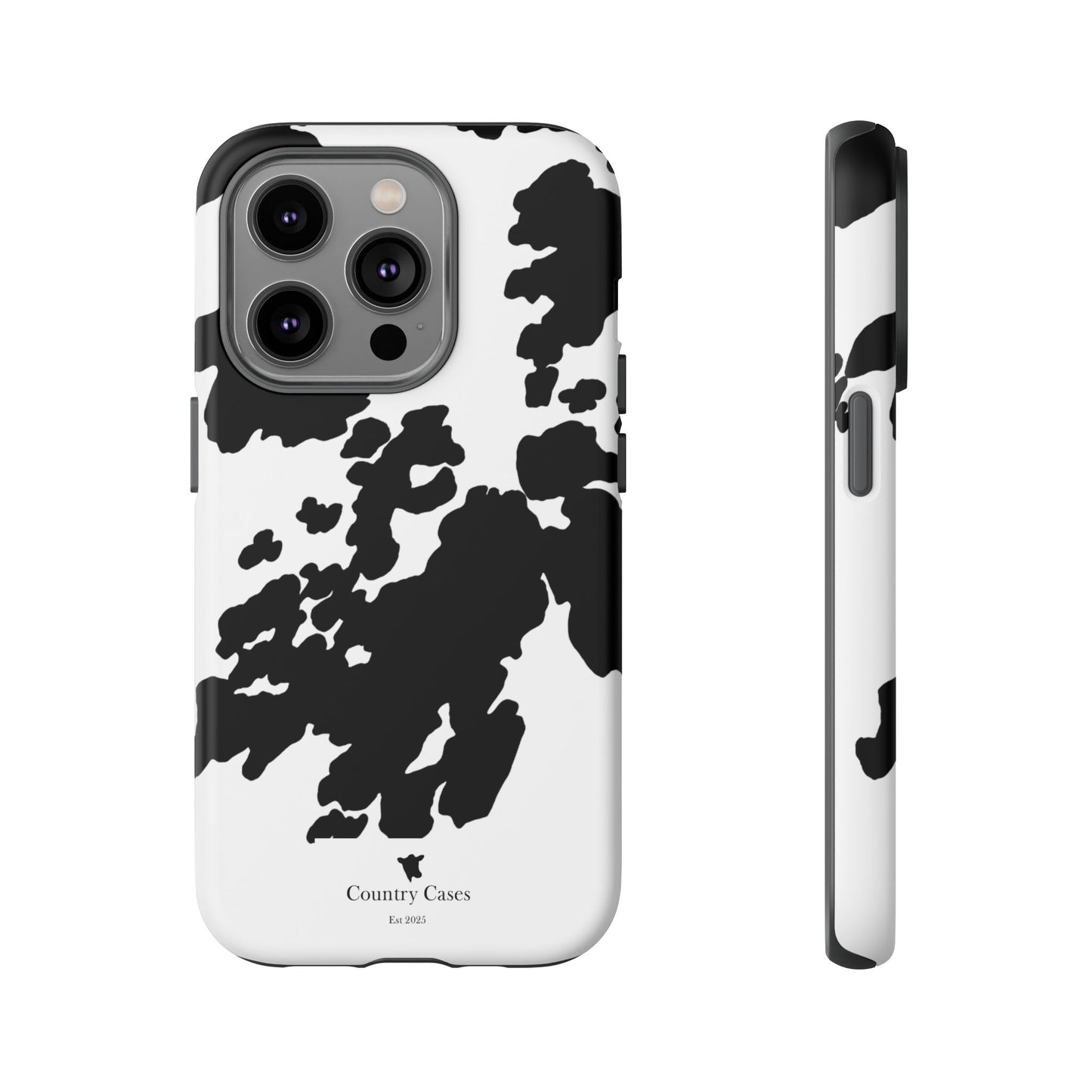 Black and white cow print case