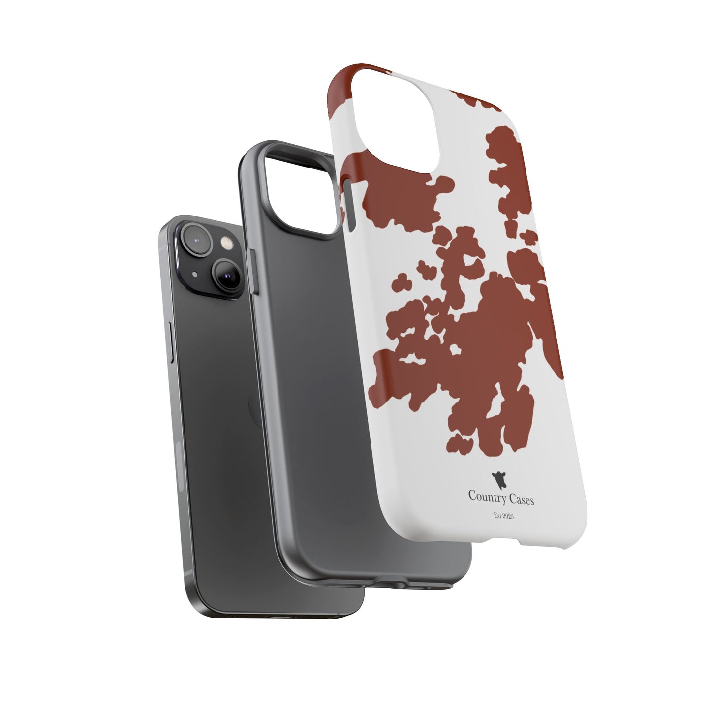 Red and white cow print case