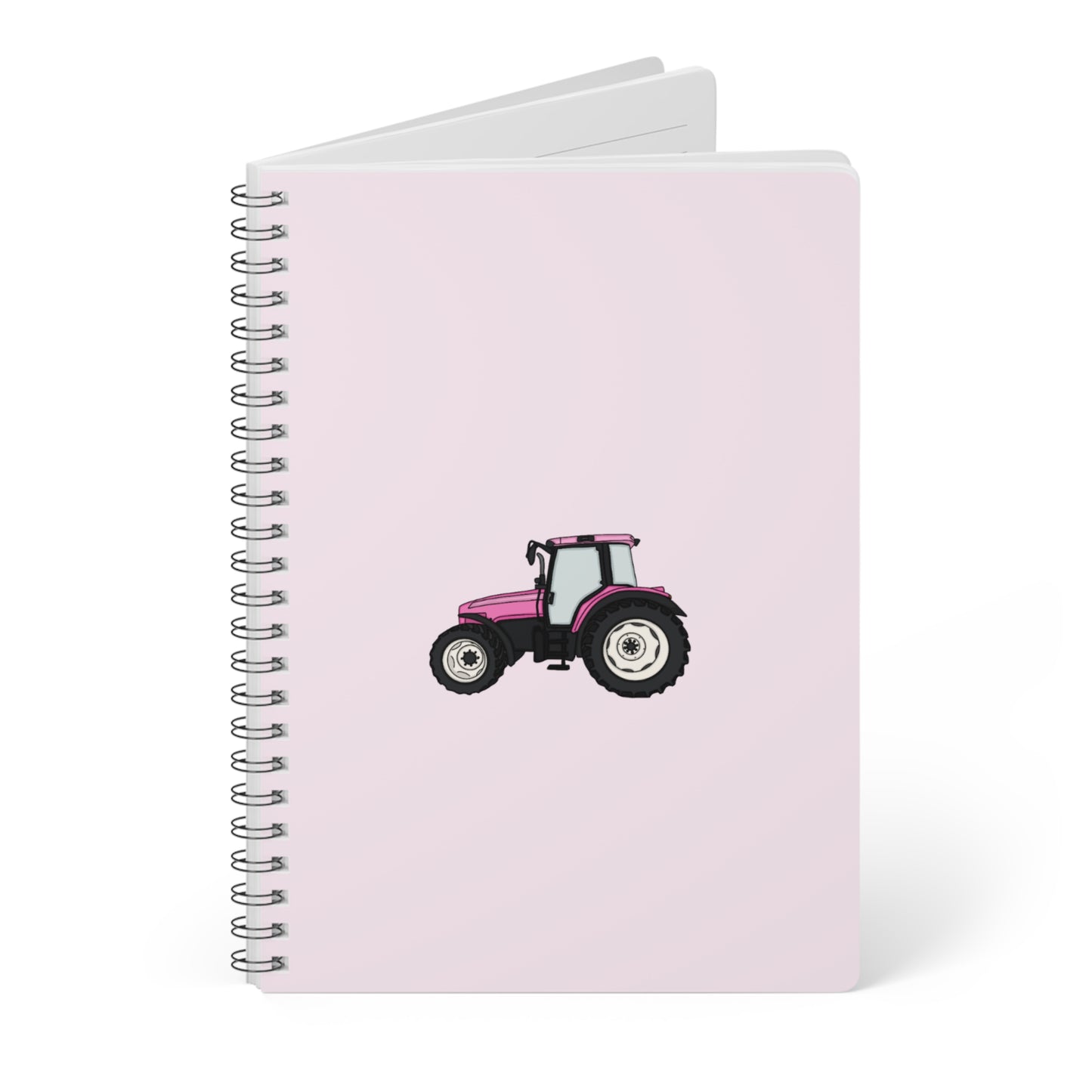 Pink tractor notebook