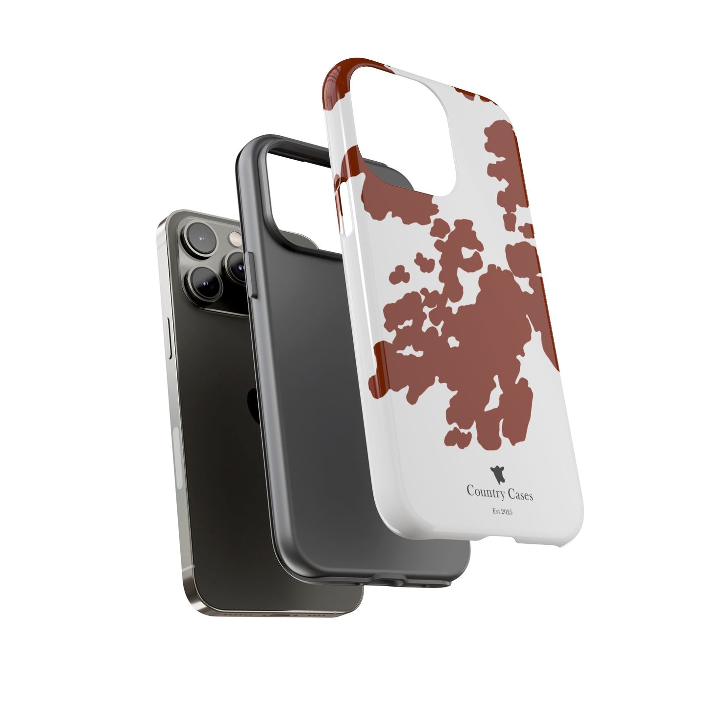 Red and white cow print case
