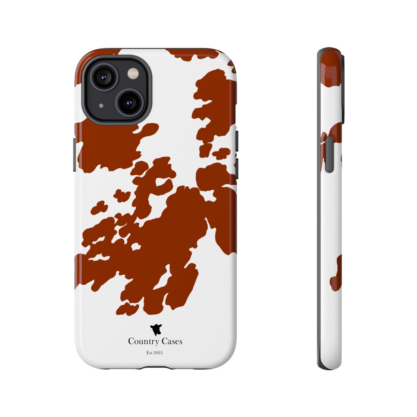 Red and white cow print case