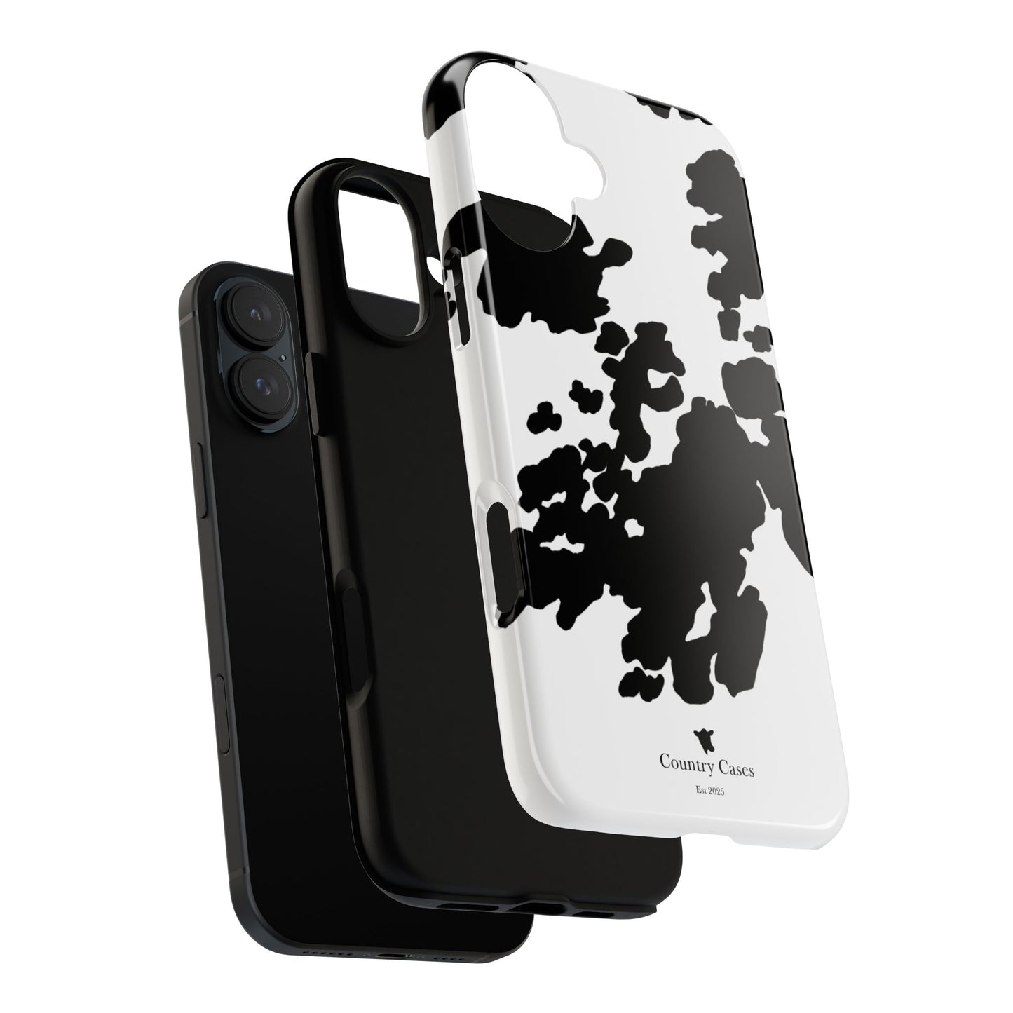 Black and white cow print case