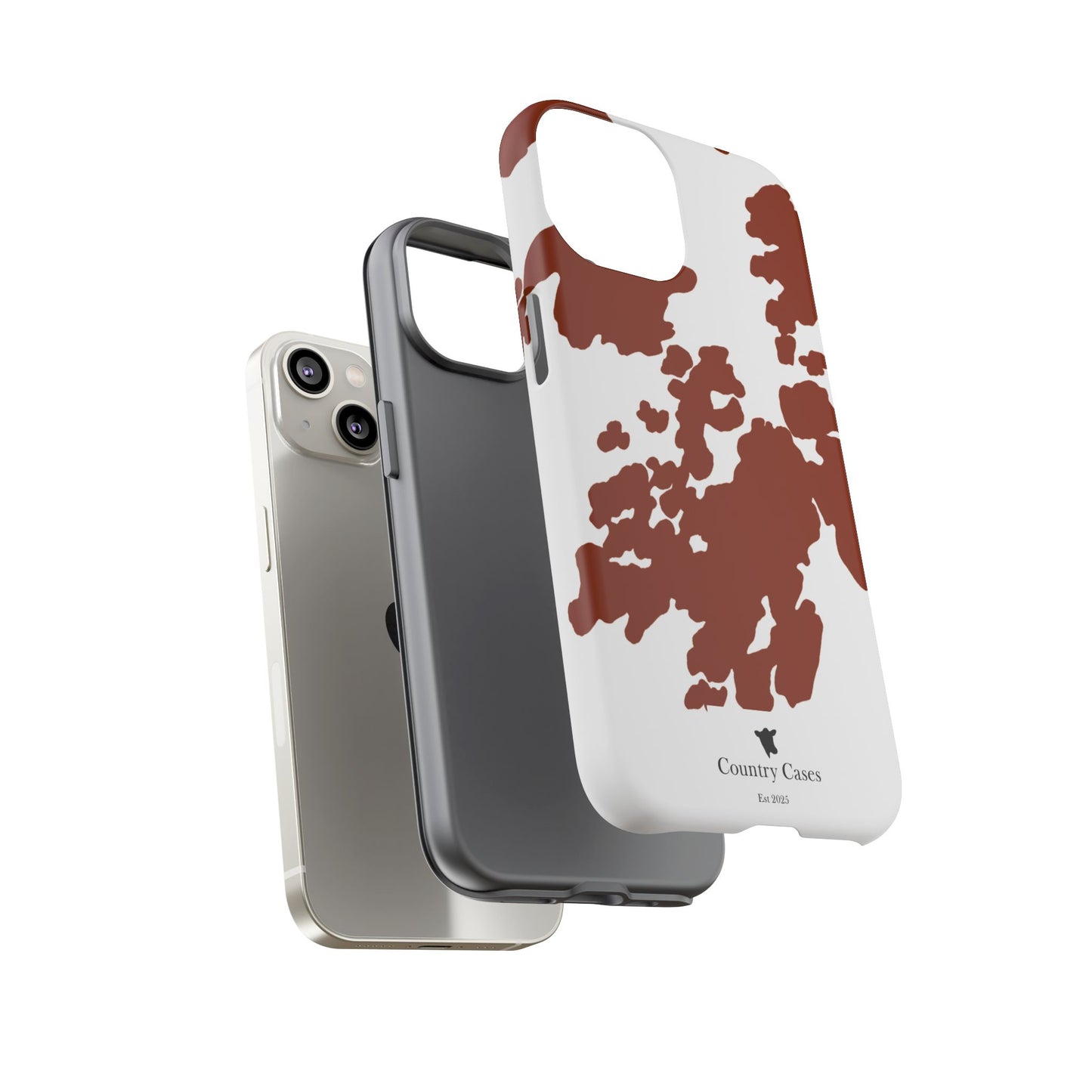 Red and white cow print case