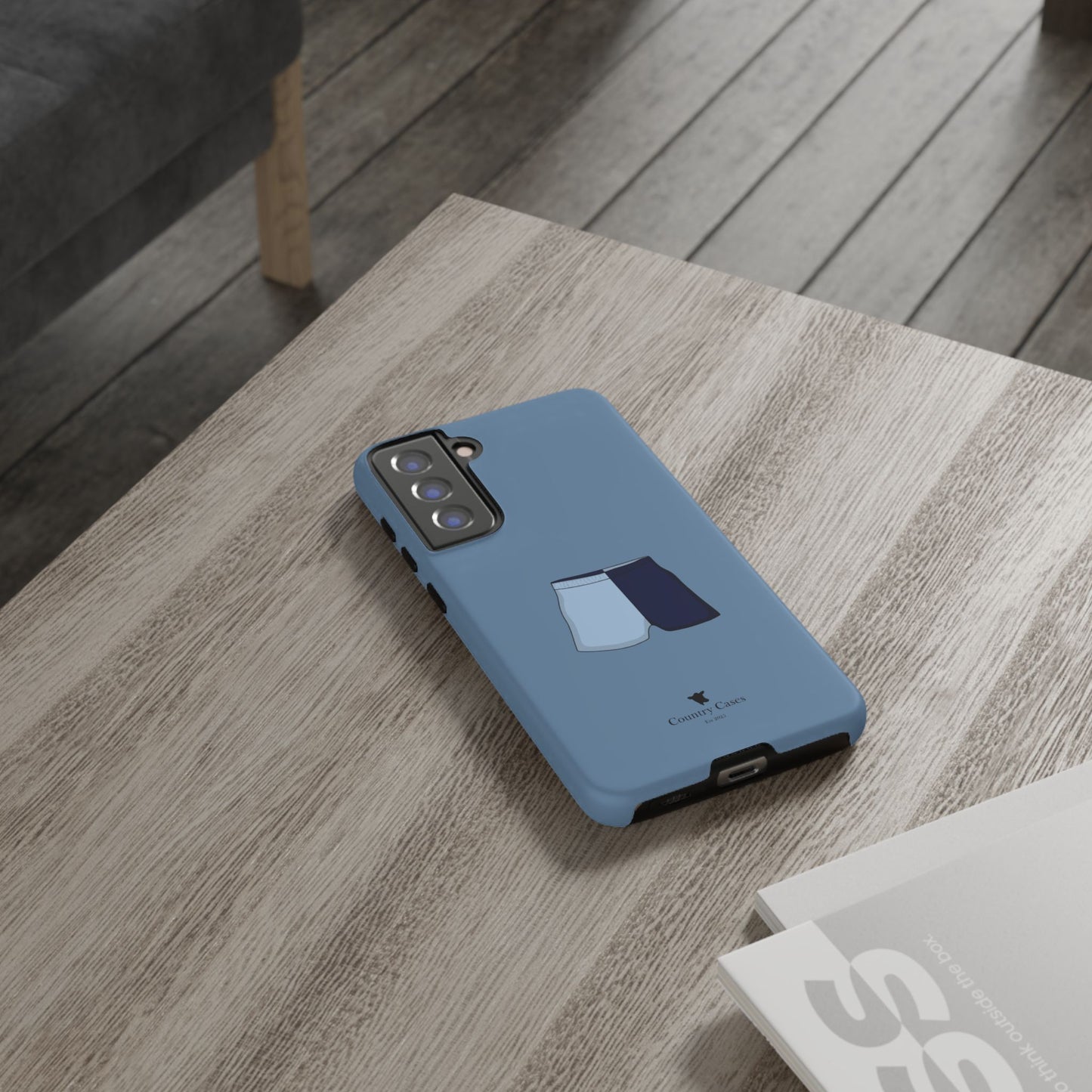 Android blue two toned short case