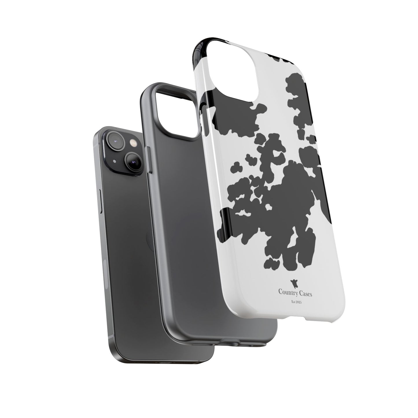 Black and white cow print case
