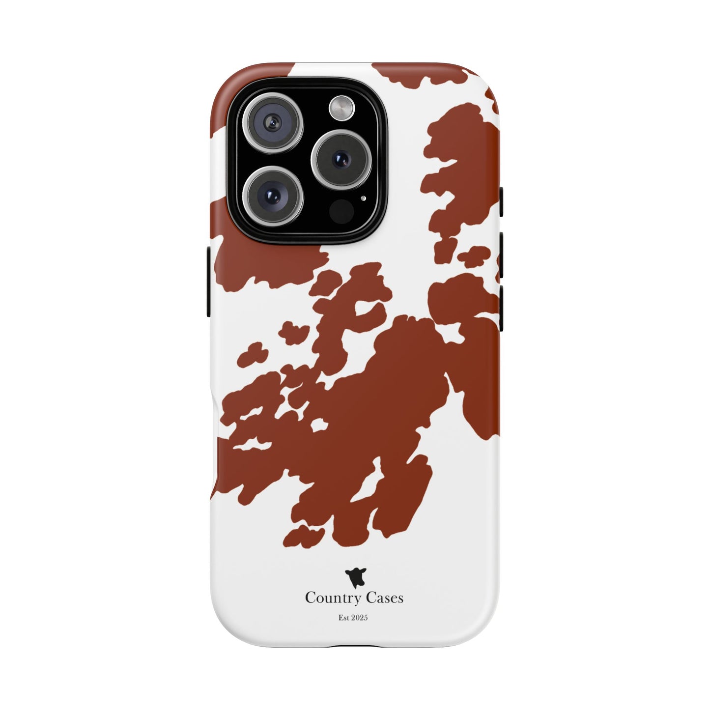 Red and white cow print case