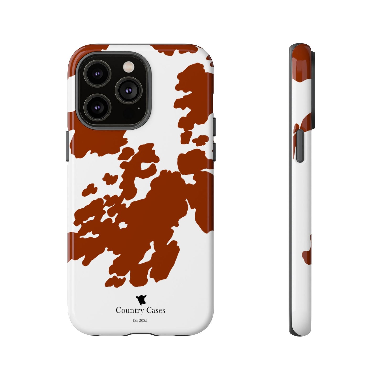 Red and white cow print case