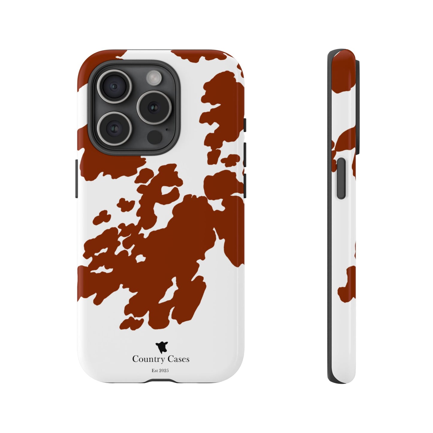 Red and white cow print case