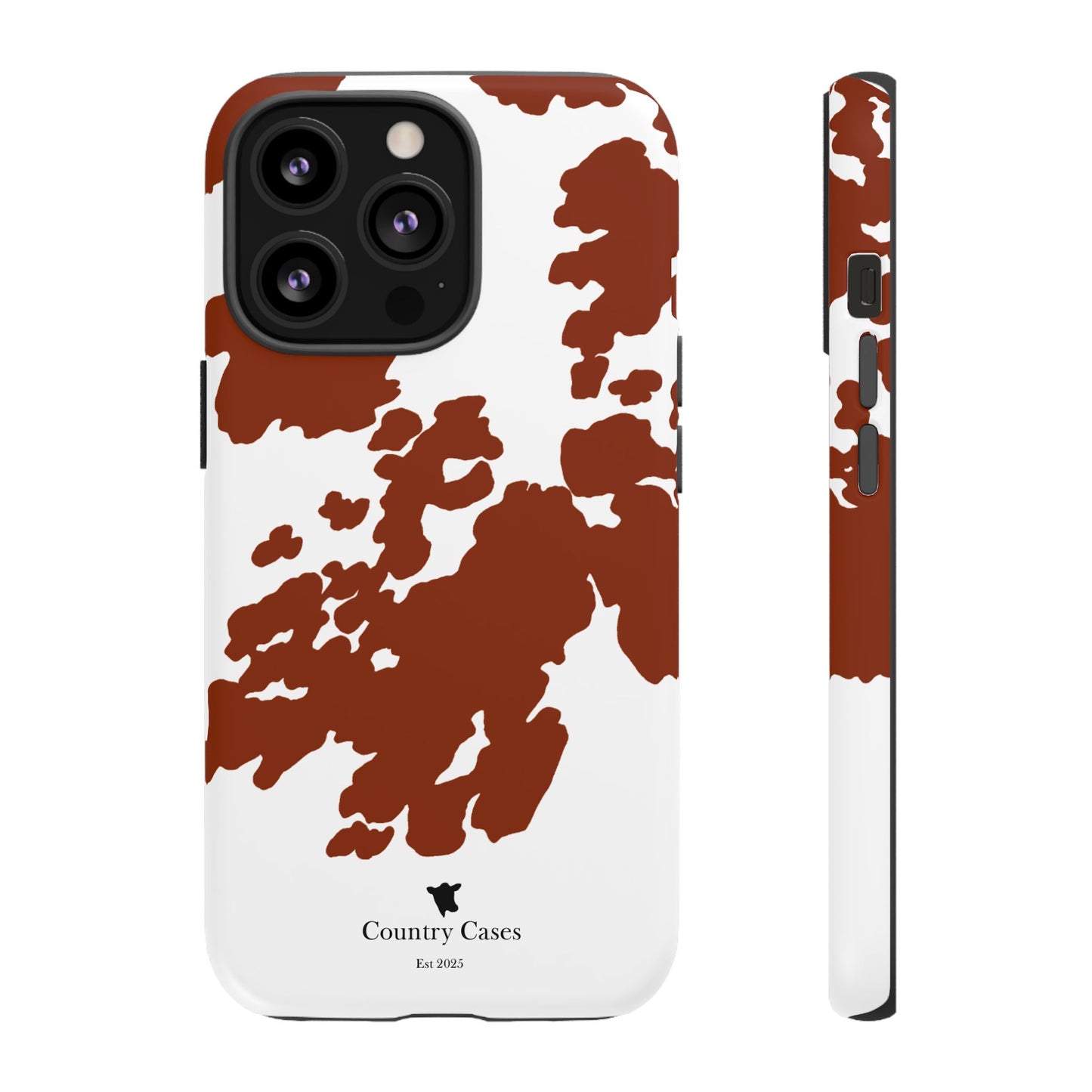 Red and white cow print case
