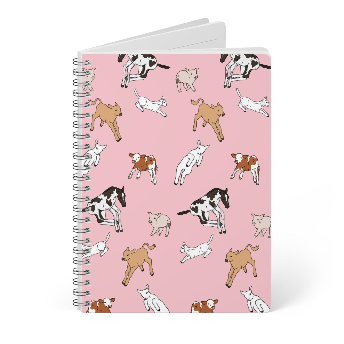 Farmyard friends pink notebook