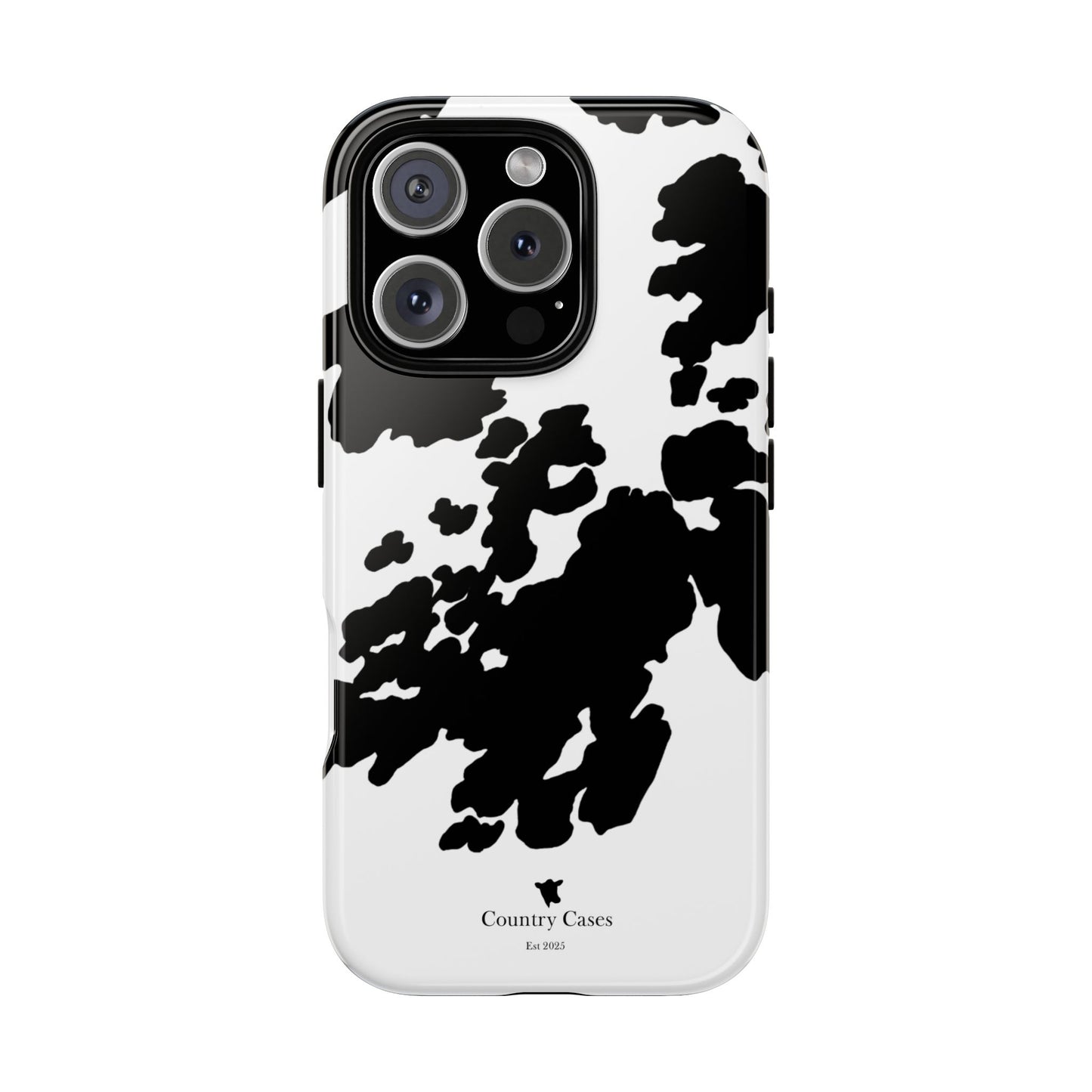 Black and white cow print case