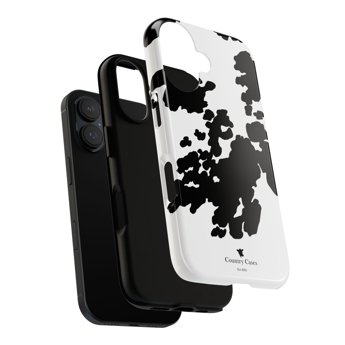 Black and white cow print case