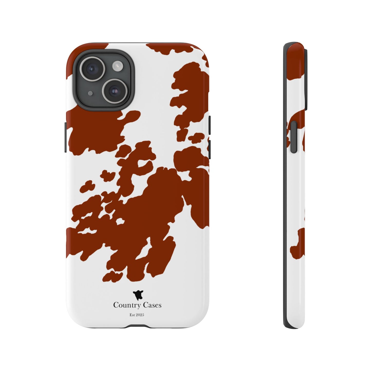 Red and white cow print case