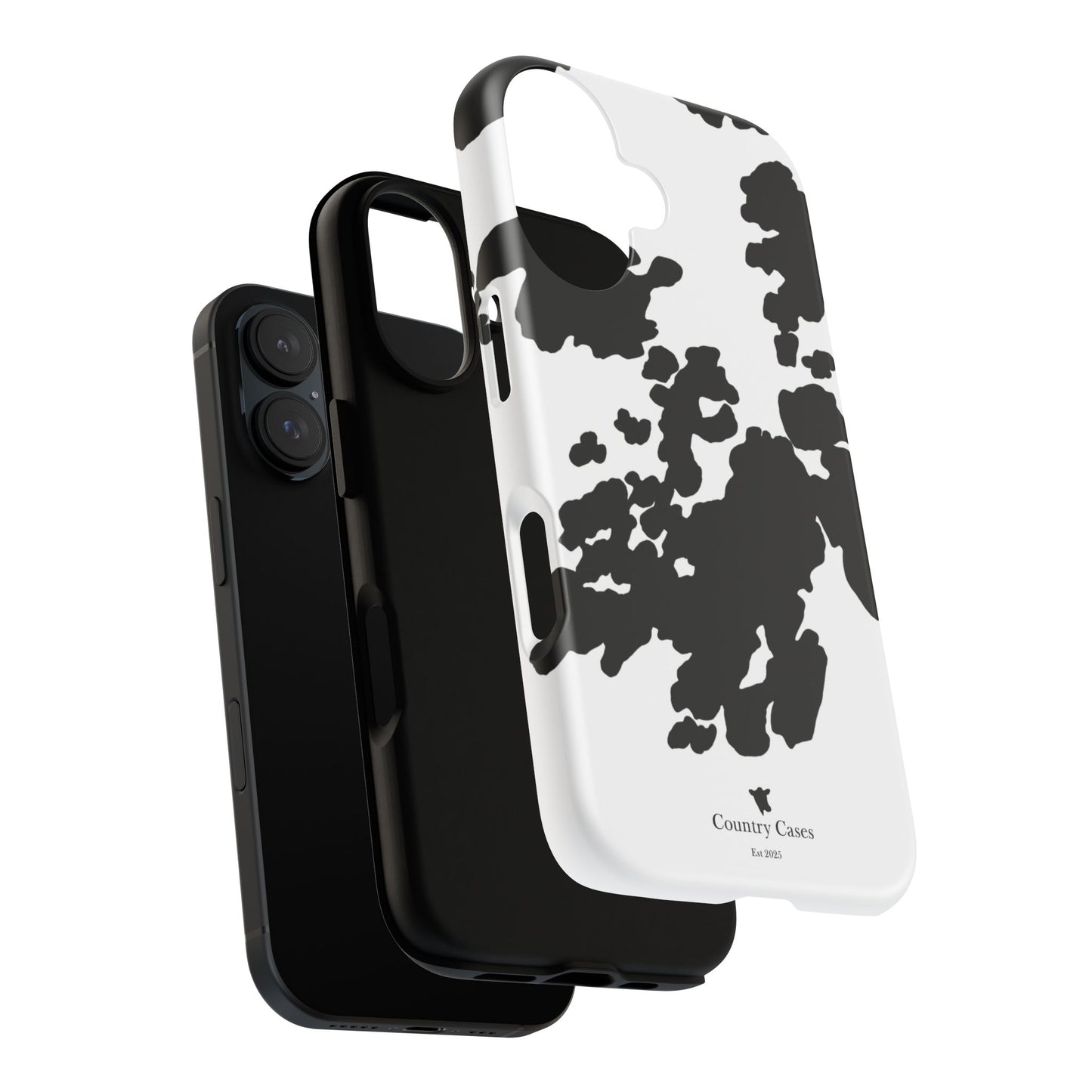 Black and white cow print case