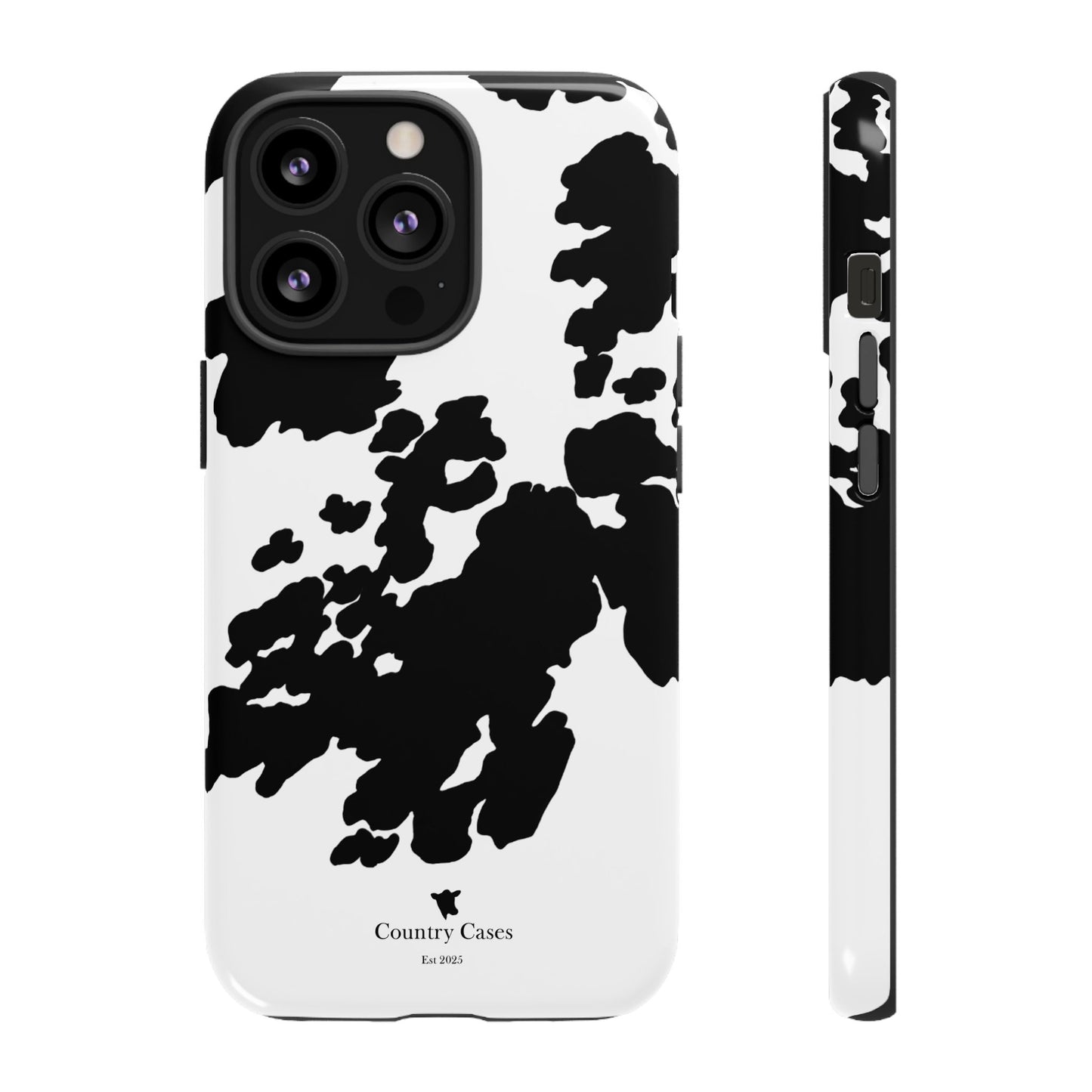 Black and white cow print case