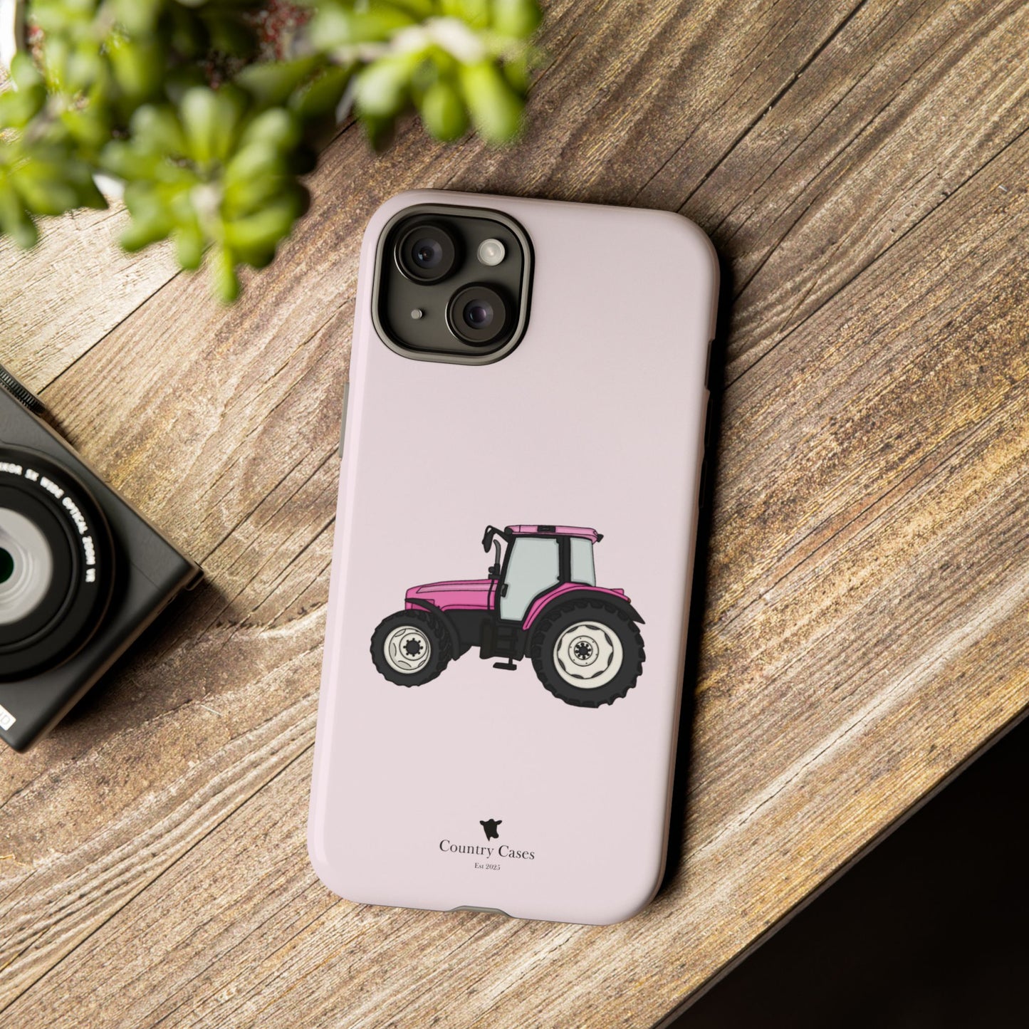 Pink tractor case