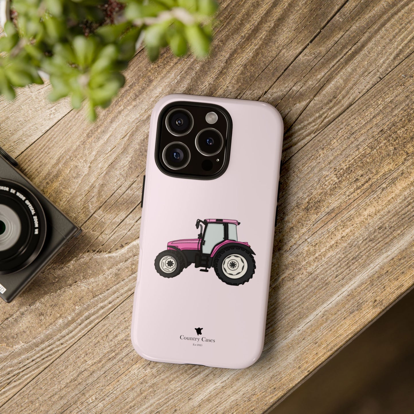 Pink tractor case