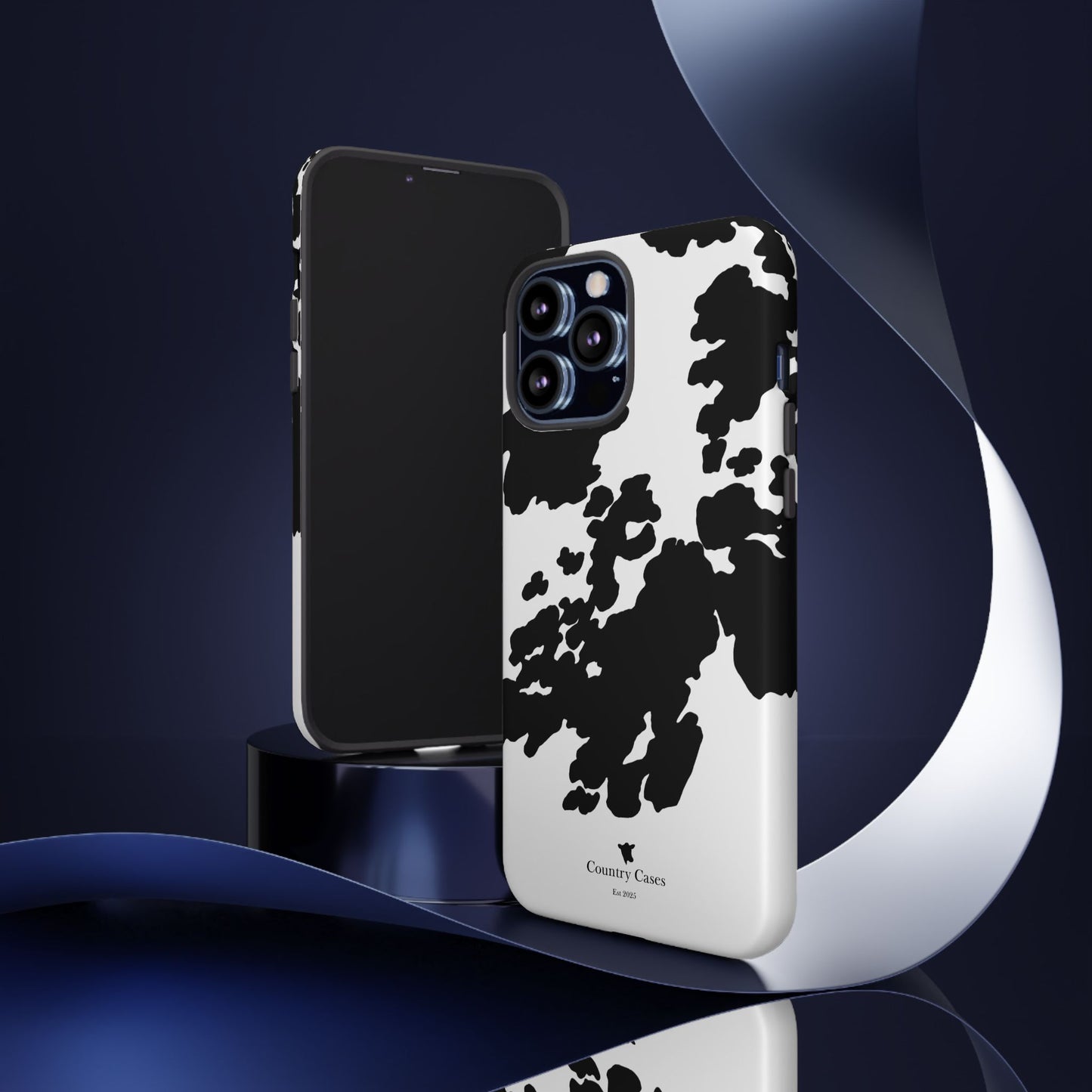 Black and white cow print case