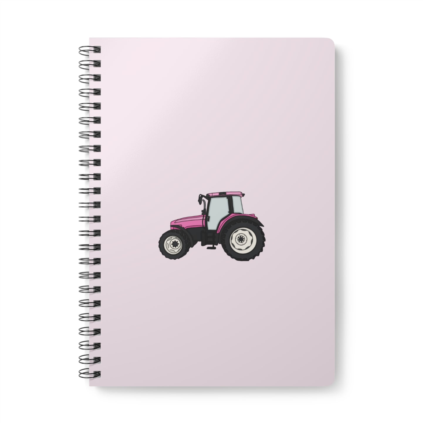 Pink tractor notebook
