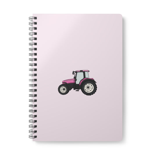 Pink tractor notebook
