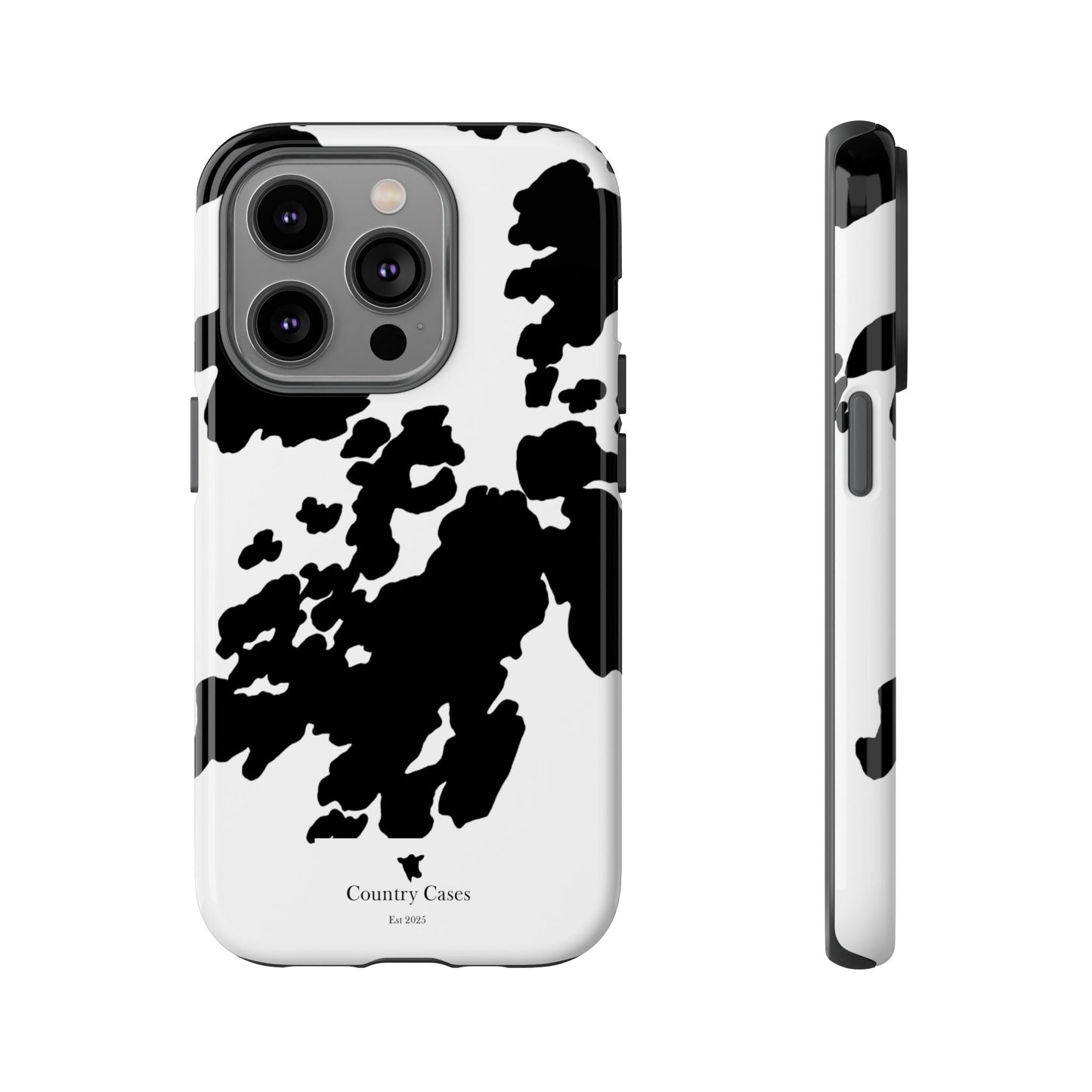 Black and white cow print case