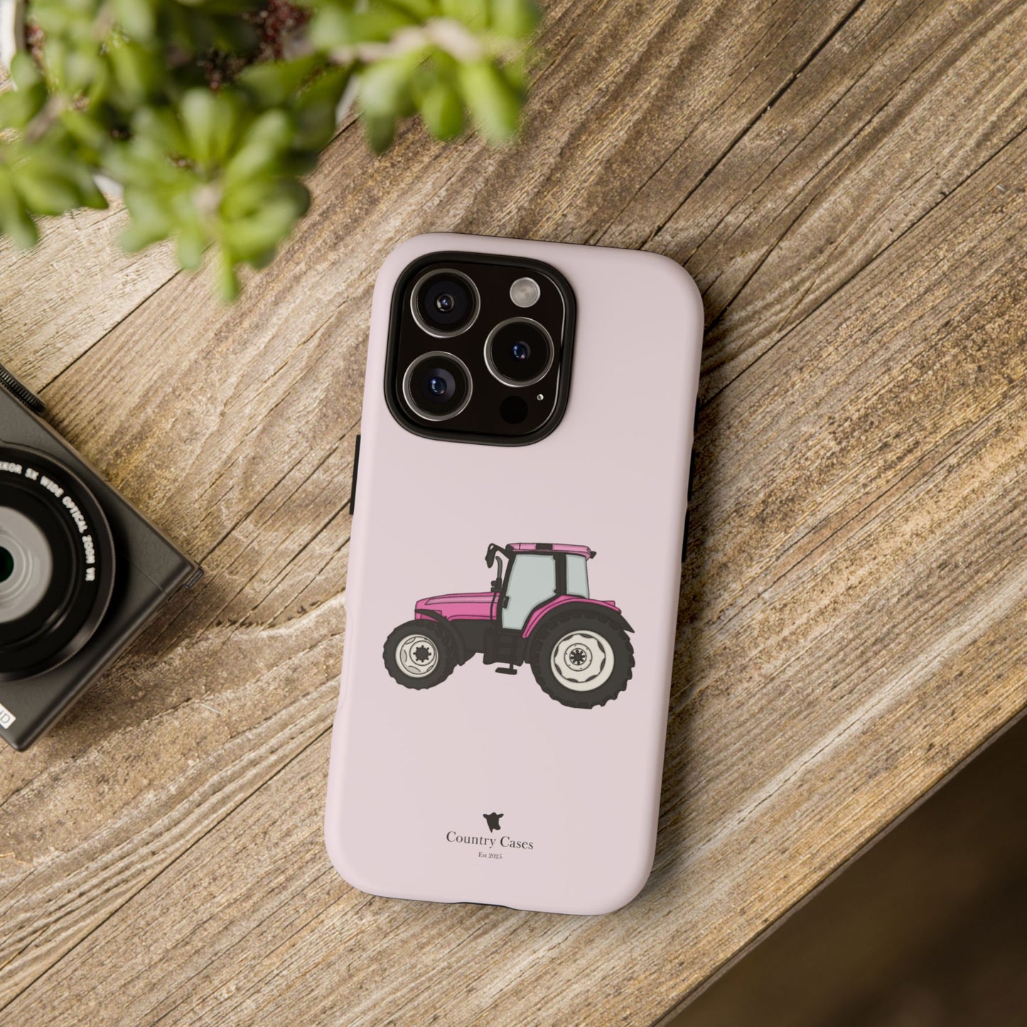 Pink tractor case