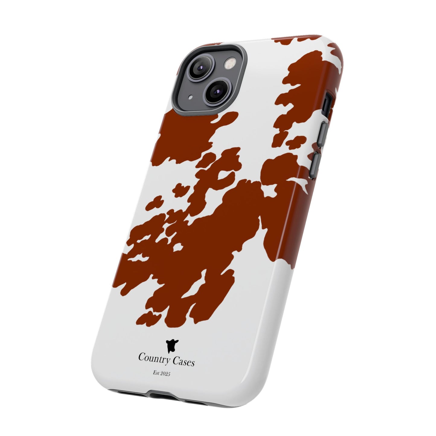 Red and white cow print case