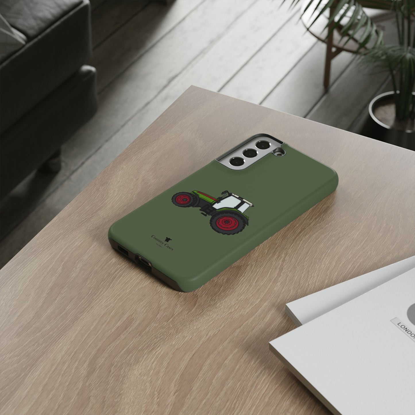 Android green tractor case