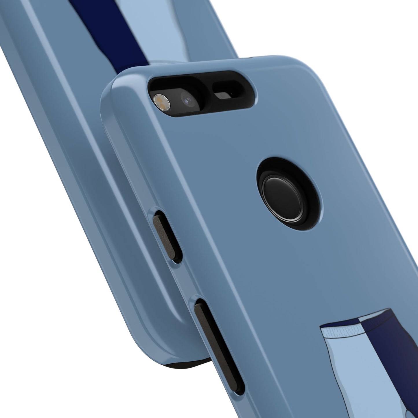 Android blue two toned short case