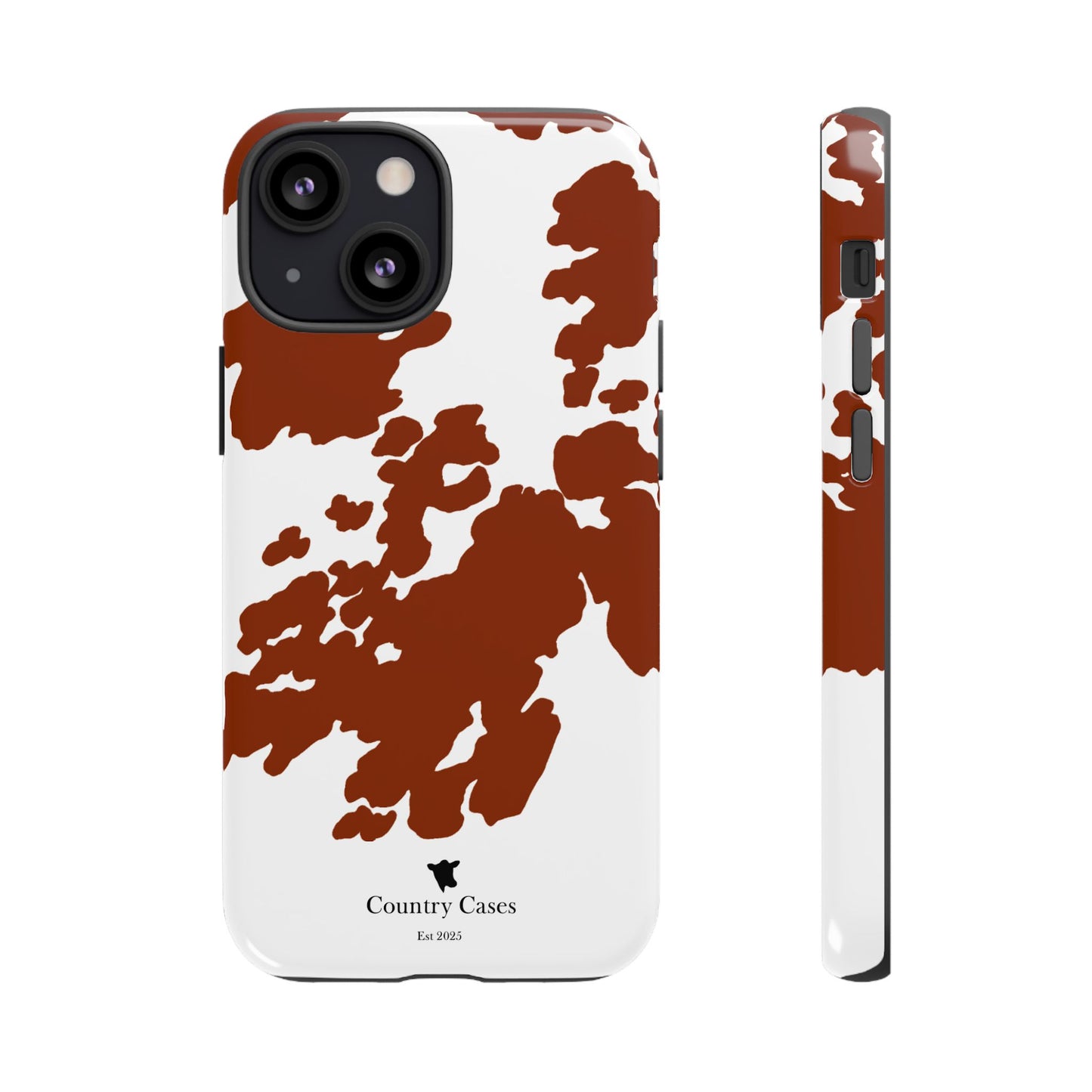 Red and white cow print case