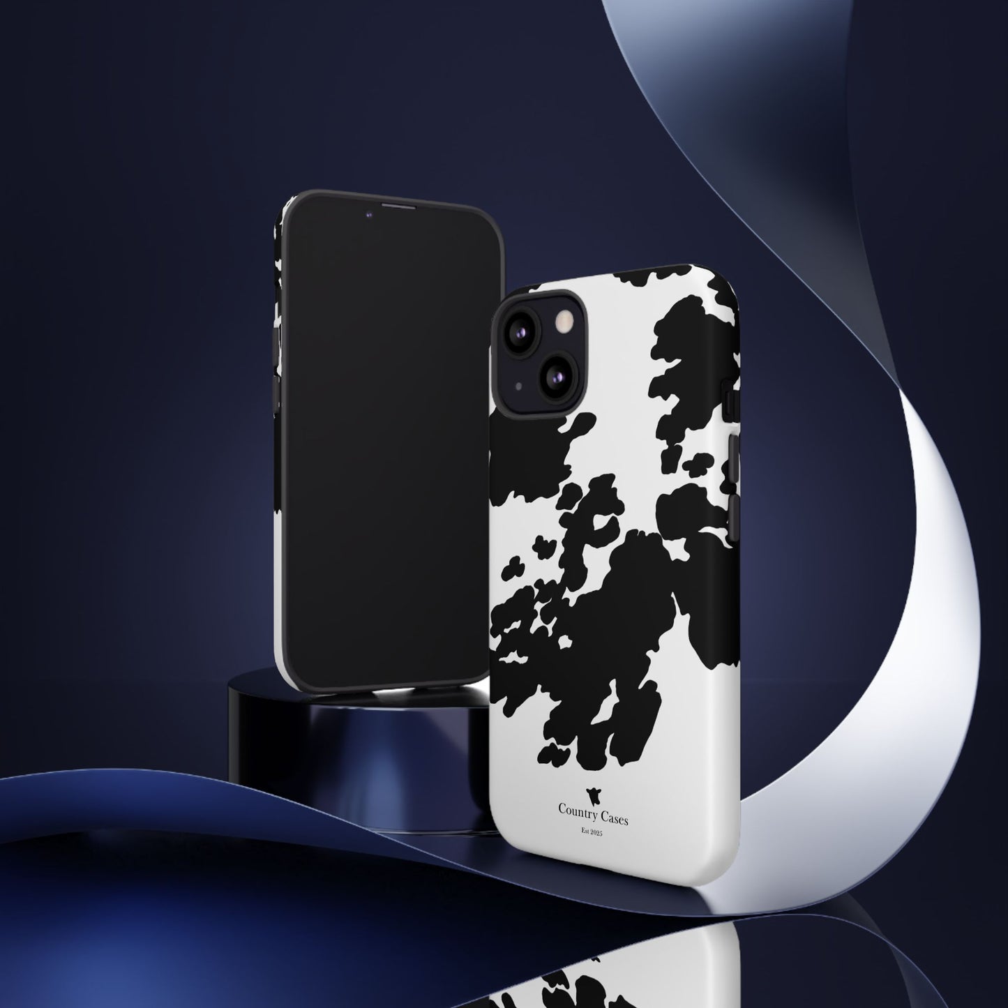 Black and white cow print case
