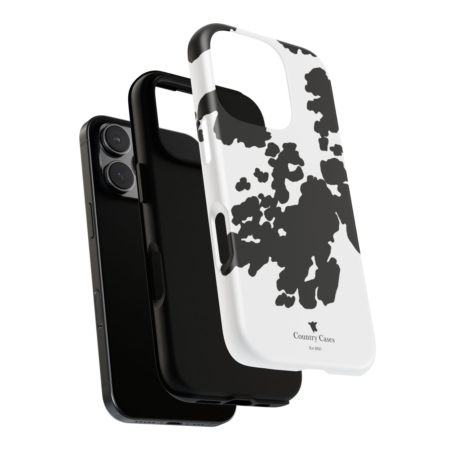 Black and white cow print case