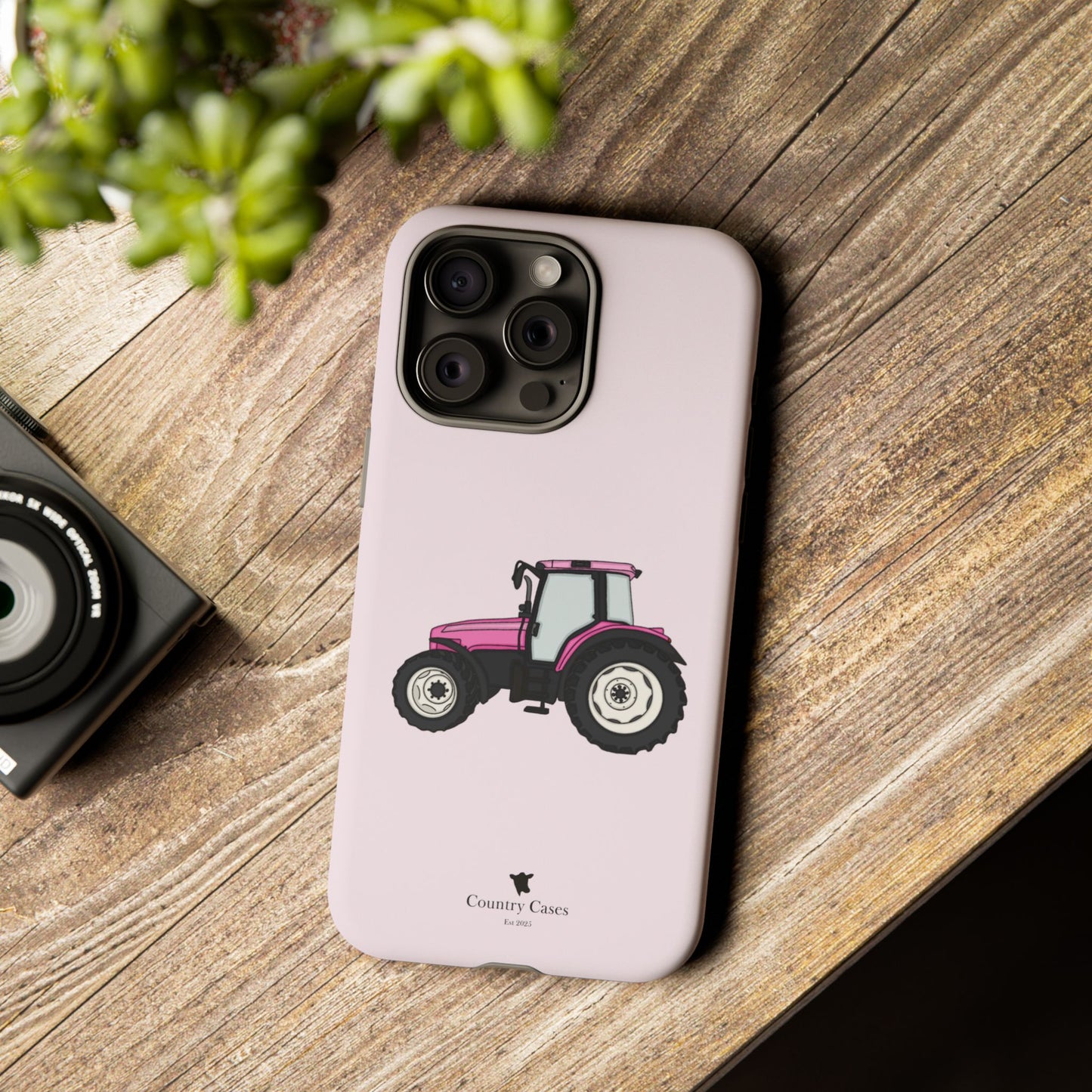 Pink tractor case