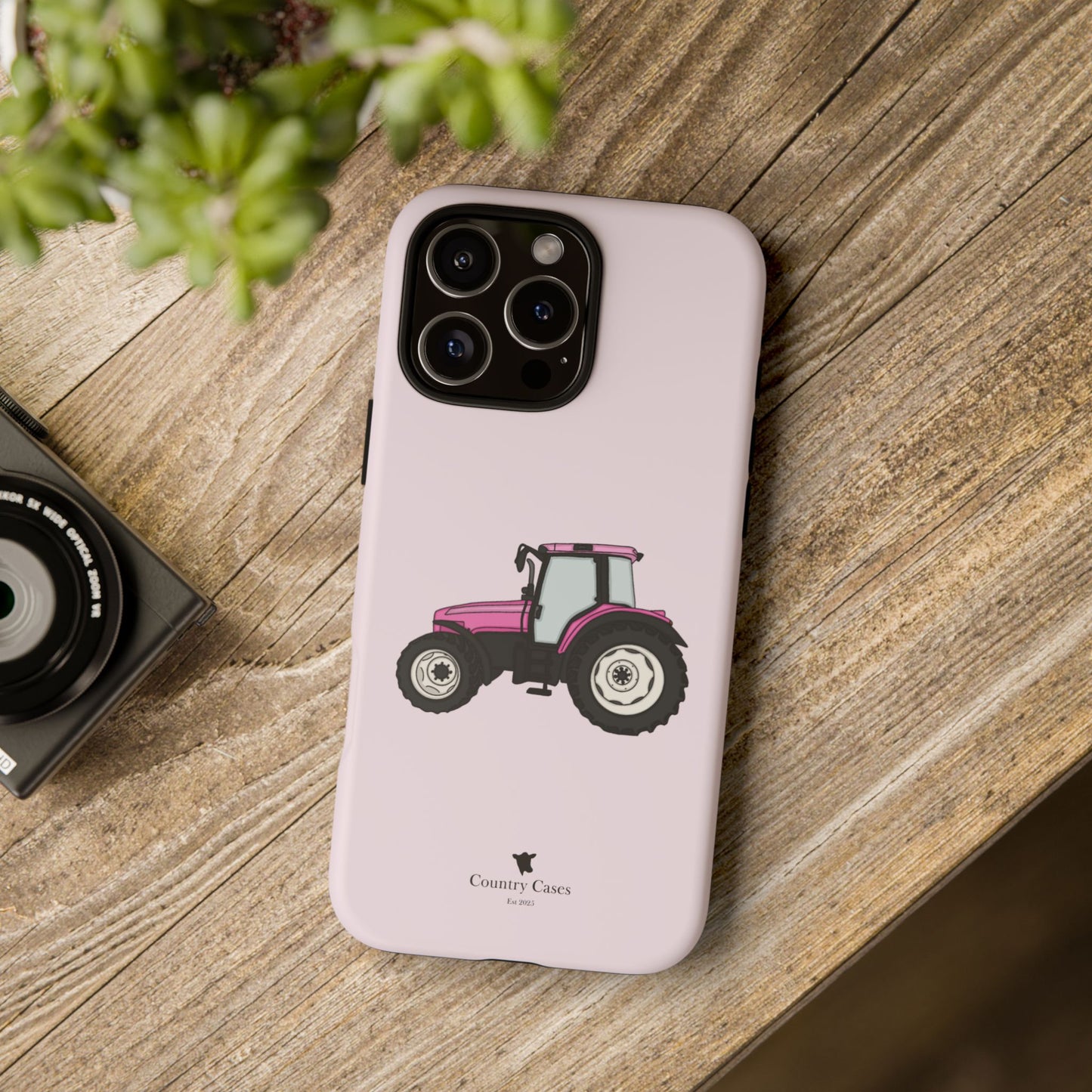 Pink tractor case